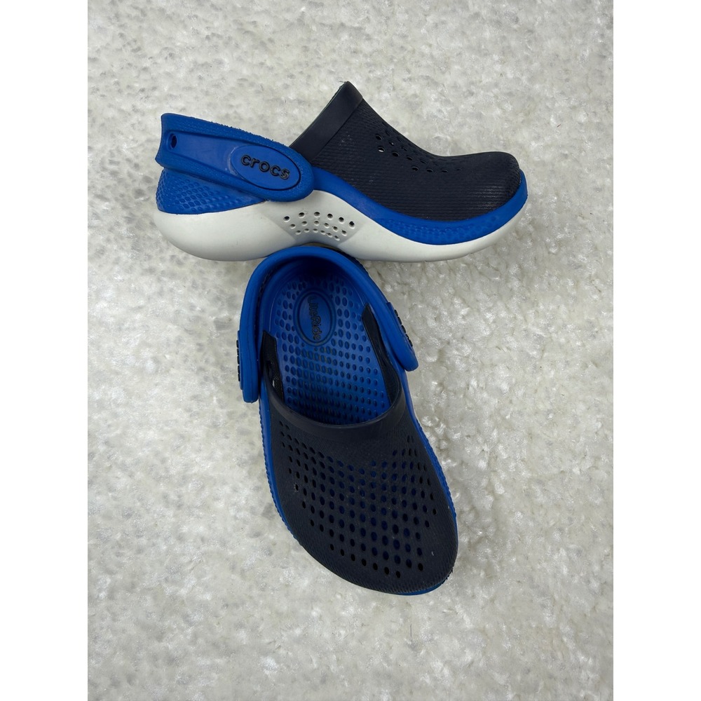 Crocs LiteRide Clog Kids Size C6 Blue Navy Slip On Comfort Water Shoes Vacation
